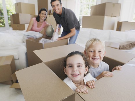 Packed moving boxes ready for a local house move in Sydenham Hill