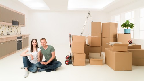 Local office relocation team handling desks and equipment near Sydenham Hill